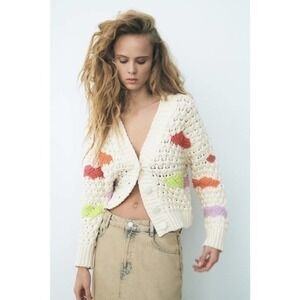 ZARA colorblock knit cardigan 3859/010